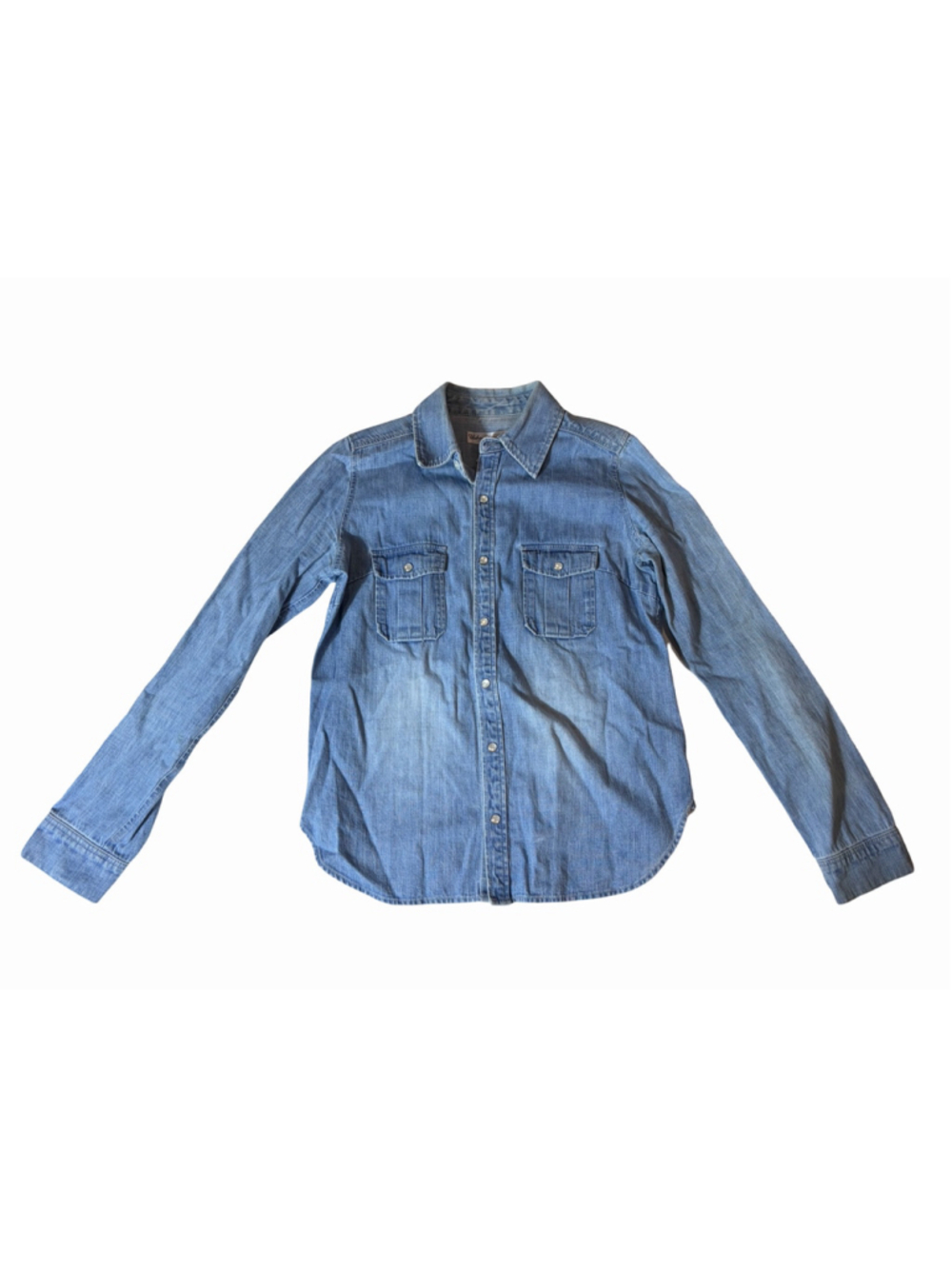 Urban Research Japan Denim Button Front Shirt Jacket Chambray Snap Pockets